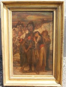 Portrait D'un Chef Arabe Avec Son Epouse by Louis Devedeux