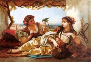 Turkish Lady Smoking by Louis Devedeux