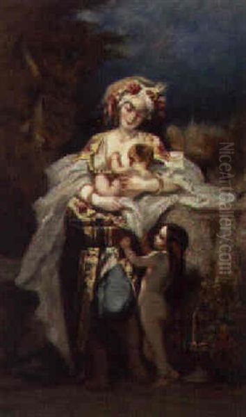 An Oriental Lady With Her Children - view 1