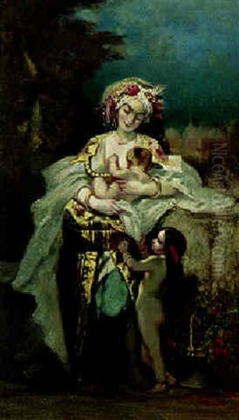Oriental Lady With Her Children - view 1