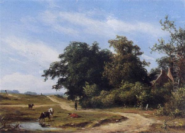 A Shepherd With His Flock - view 1
