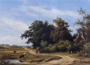 A Shepherd With His Flock by Jan Frederik Van Deventer