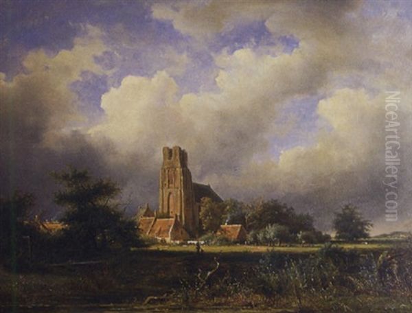 Landscape With Cathedral And Dramatic Storm Clouds - view 1