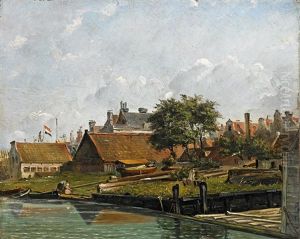 Werften Bei Einer Hollandischen Kustenstadt by Willem Anthonie van Deventer