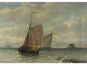 Sailing Vessels by Willem Anthonie van Deventer