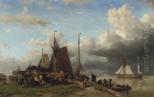 A Busy Shipyard With Vessels Of The Noord-zuid Hollandsche Reddingsmaatschappij On The Quay - view 1