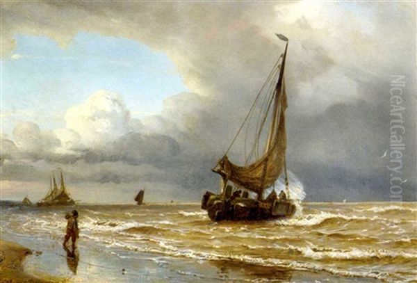 Sailing Vessels In The Surf - view 1