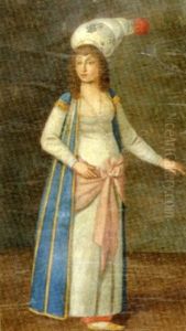 Portrait De Femme En Pied Dans Un Costume Oriental by Achille-Jacques-Jean-Marie Deveria