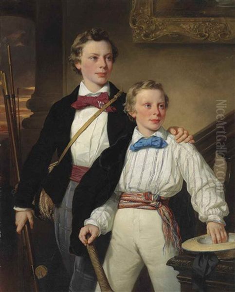 The Reluctant Scholars- Portraits Of Mr. G. Barber's Sons - view 1