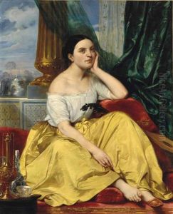 Portrait Presume De Laure Deveria by Eugene Francois Marie Joseph Deveria