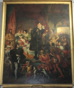 La Naissance D'henri Iv by Eugene Francois Marie Joseph Deveria
