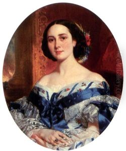Portrait De Marie-lucie De Selle De Beauchamp by Eugene Francois Marie Joseph Deveria