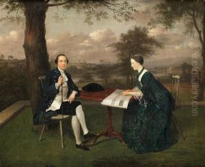 James, 20th Earl Of Kildare And His Wife Emily Mary In The Grounds Of Carton