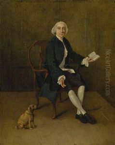 Portrait Of A Gentleman, Said To Be A Member Of The Orlebar Family, Seated With A Dog At His Feet by Arthur Devis