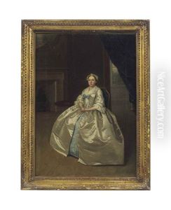 Portrait Of A Lady, Said To Be A Member Of The Lister Family, Seated, Small Full-length, In An Interior by Arthur Devis