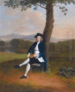 Portrait Of A Gentleman, Full Length, Seated Under A Tree