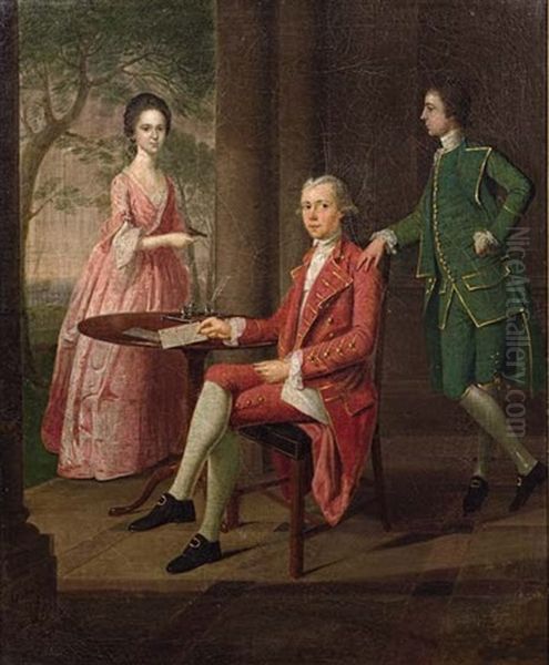 Three Figures Around A Table - view 1