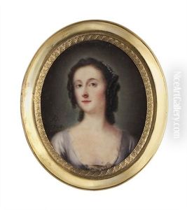 A Young Lady In Grey Satin Robe by Arthur Devis