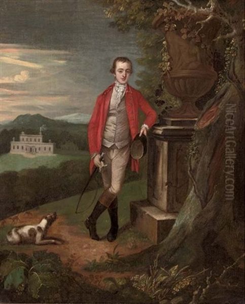 Portrait Of A Gentleman Standing In Hunting Pinks, A Riding Cap In His Left Hand And A Crop In His Right - view 1