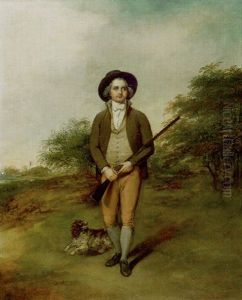 A Gentleman Out Shooting With A Spaniel