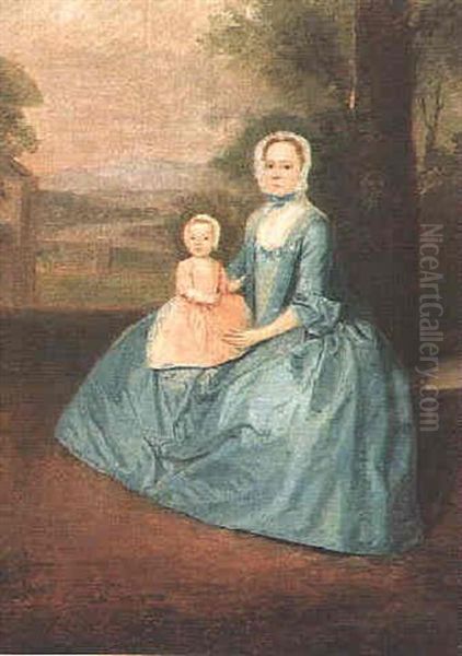 Portrait Of A Lady With A Child On Her Lap - view 1