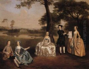 Portrait Of The Malan Family In A Park Landscape