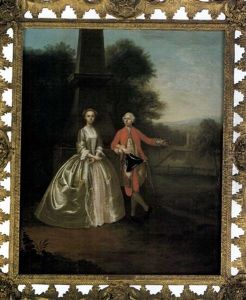 Portrait Of Sir Rowland Hill And His Wife Jane, In Hawkstone Park by Arthur Devis