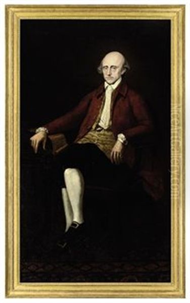 Portrait Of Warren Hastings, Governor-general Of Bengal, Seated At A Table, In A Red Coat And Flower-patterned Waistcoat, With A Letter - view 1