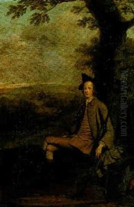 Portrait Of Thomas Taylor Of East Ogwell, Devonshire, Seated Beneath A Tree, In A Park Landscape