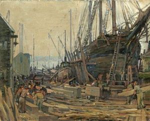 Ship In Dry Dock by Frederik Usher Devoll