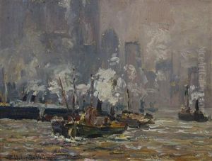 New York Harbor by Frederik Usher Devoll