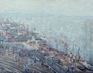 Quebec Harbour From Upper Town by Frederik Usher Devoll
