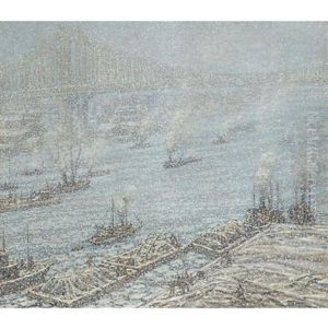 East River, New York, Winter