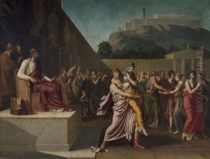 Le Divorce : Alcibiade Emporte Hipparete, Sa Femme, Qui S'etait Presentee Devant L'archonte Pour Demander Le Divorce
