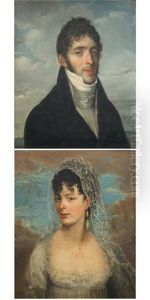 Portrait D'un Armateur Et De Sa Femme (pair) by Louis Benjamin Marie Devouges