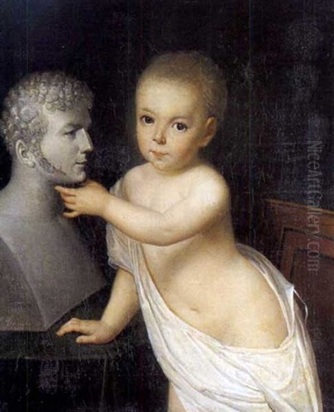 Enrico V Bambino Davanti Al Busto Di Suo Padre, Il Duca Di Berry - view 1