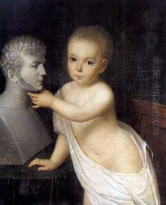 Enrico V Bambino Davanti Al Busto Di Suo Padre, Il Duca Di Berry by Louis Benjamin Marie Devouges