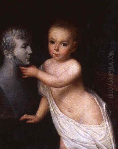 Portrait Du Duc De Bordeaux Devant Le Buste De Son Pere Le Duc De Berry - view 1