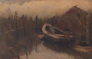 A Boat At Low Tide by Charles Melville Dewey