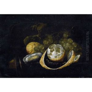 Stillleben Mit Trauben, Zitronen Und Auster by Guilliam van Deynum