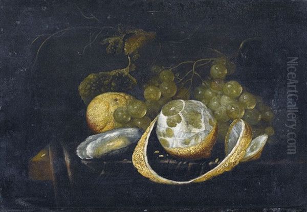 Stillleben Mit Trauben, Zitrone Und Auster - view 1