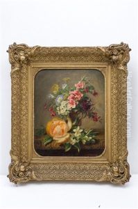 Naturaleza Muerta Con Flores Y Naranja by Georges Deyrieux