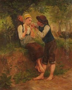 Un Joli Air De Flute by Theophile-Louis Deyrolle