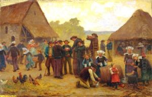 Fete Du Cidre En Bretagne by Theophile-Louis Deyrolle
