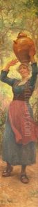 La Porteuse D'eau by Theophile-Louis Deyrolle
