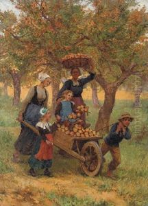Harvesting Apples by Theophile-Louis Deyrolle