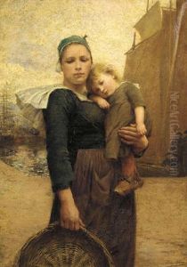 Sending Father Off To Sea by Theophile-Louis Deyrolle