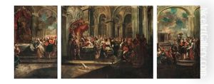 Triptychon Mit Bibelszenen Aus Dem Buch Daniel (triptych) by Johann Leopold Deyssinger