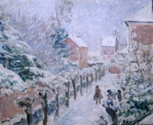 Maison De L'artiste Sous La Neige by Emile Alfred Dezaunay