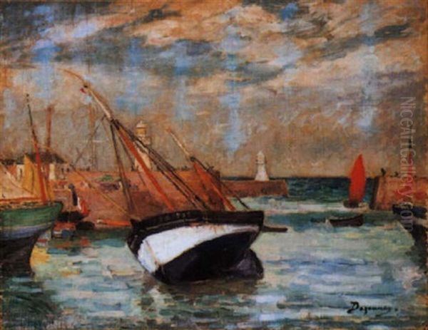 Barques De Peches A L'entree Du Port - view 1